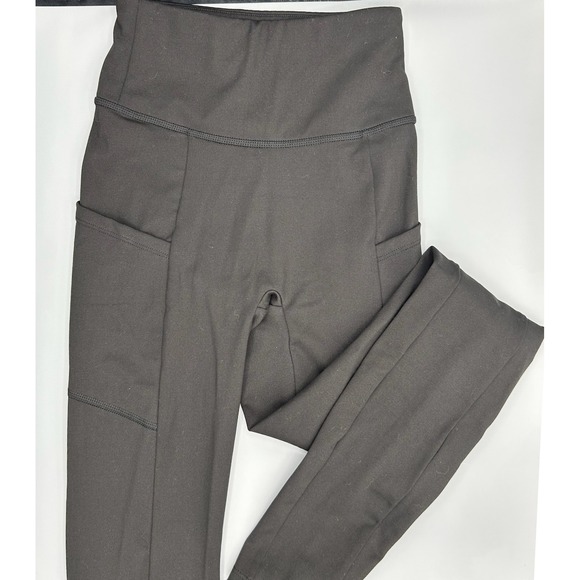 Loungey by GiGi Pants - Black Leggings High Waist Side Pockets Athleisure Activewear Womens XXS